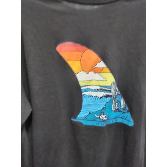 O'neill Mens Long Sleeve T-Shirt Large Black Printed Back Crew Neck Pullover - Picture 8 of 8